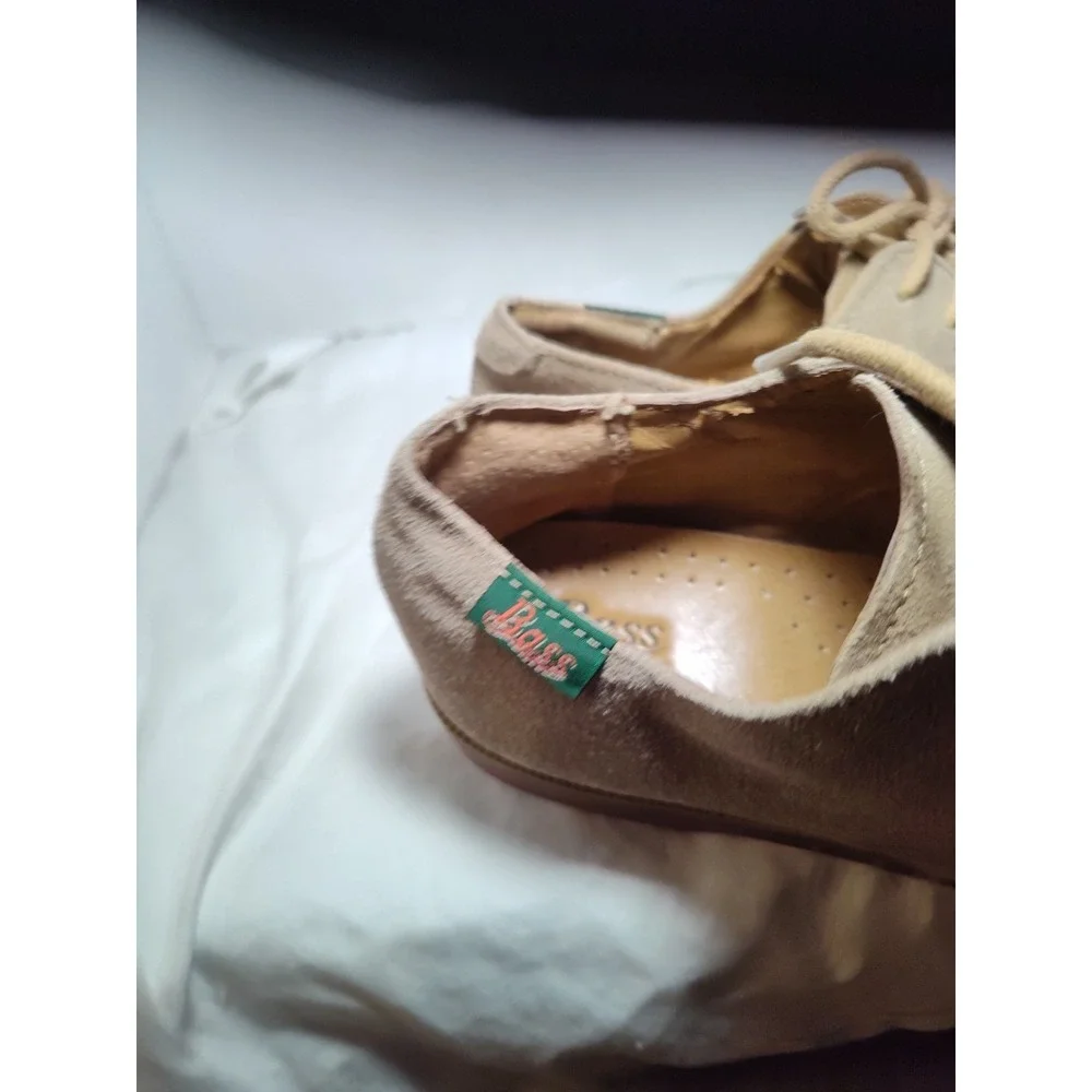 Youth BASS Shoes Tie Shoe Size: 3M Boy Suede Tan Oxford‎ Elliott